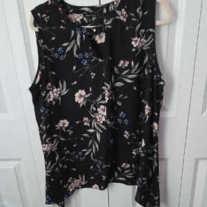 Sami & Jo Black Floral Sleeveless Top